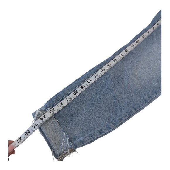 Pistola Distressed Light Wash Denim Cuffed Skinny Jeans Womens Size 29 Cotton Bl - Picture 7 of 13